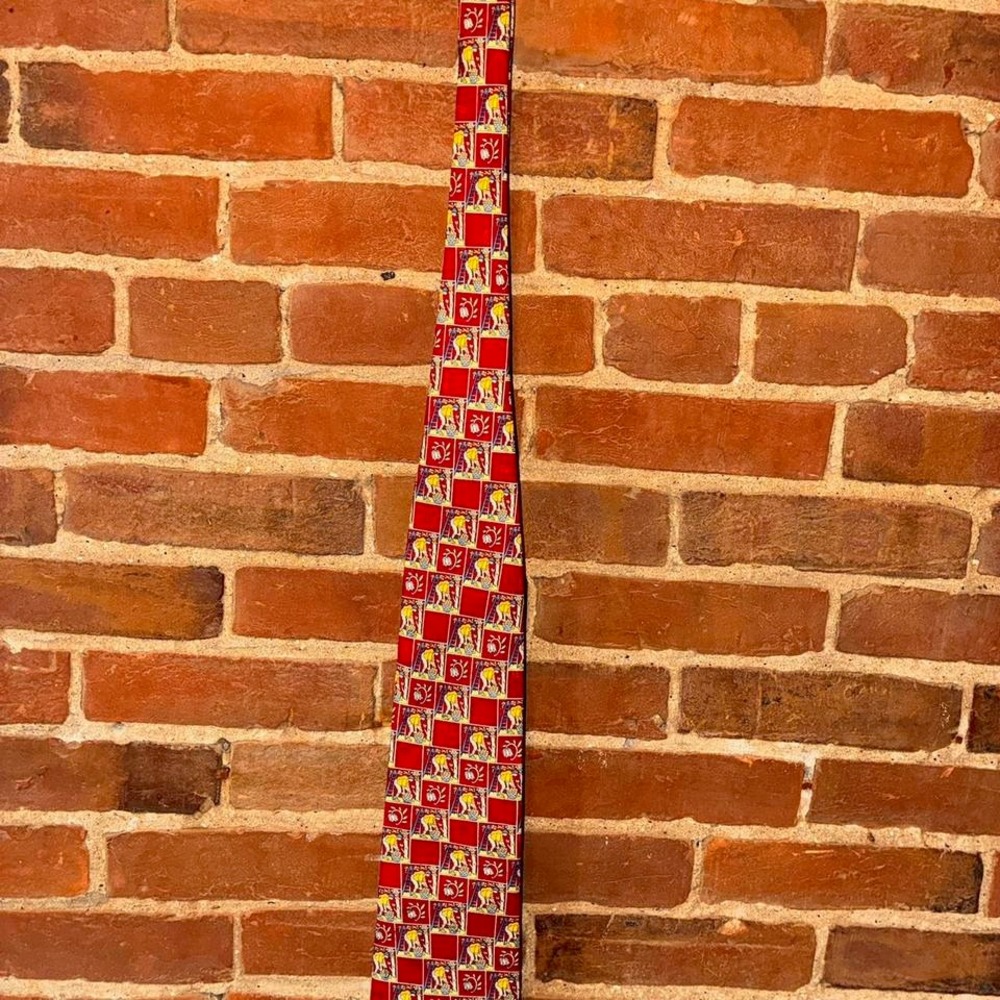 Vintage necktie with fruit picking pattern fruit pattern Bucher - Picture 3 of 5